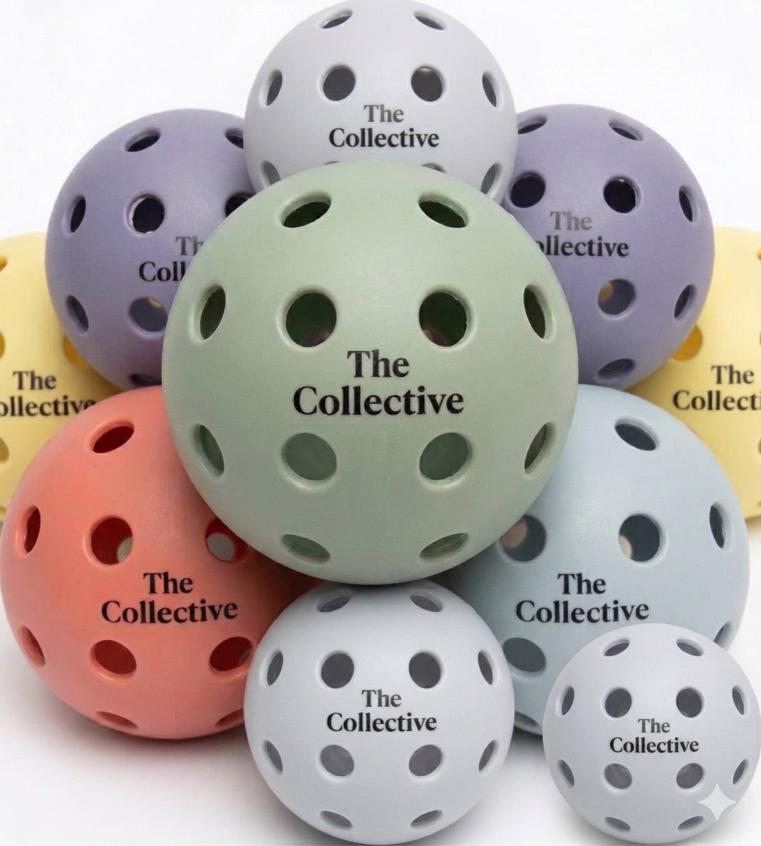 Player pack with 6 pickleball balls in multiple colors